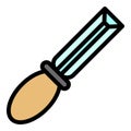 Carpenter chisel icon color outline vector Royalty Free Stock Photo