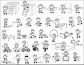 Carpenter Comic Character - Set of Concepts Vector illustrations