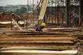 A carpenter at construction site