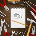 Carpenter Construction Tools Flat Composition Background Royalty Free Stock Photo