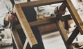 Carpenter Craftmanship Carpentry Handicraft Wooden Workshop Concept Royalty Free Stock Photo