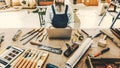 Carpenter Craftsman Handicraft Wooden Workshop Concept Royalty Free Stock Photo