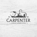 Carpenter design element in vintage style Royalty Free Stock Photo