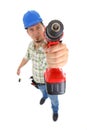 Carpenter with drill