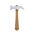 Carpenter hammer in flat style