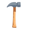 Carpenter hammer in flat style. Hammer isolated icon with shadow.