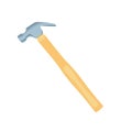 Carpenter hammer tool icon in flat style