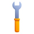 Carpenter hand key icon, cartoon style