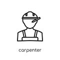 carpenter icon. Trendy modern flat linear vector carpenter icon Royalty Free Stock Photo