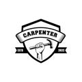 Carpenter logo design in rustic retro vintage style. Handyman logo design Royalty Free Stock Photo