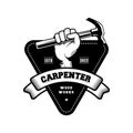 Carpenter logo design in rustic retro vintage style. Handyman logo design Royalty Free Stock Photo