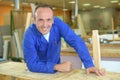 Carpenter posing in workshop