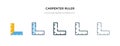 Carpenter ruler icon in different style vector illustration. two colored and black carpenter ruler vector icons designed in filled