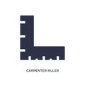 carpenter ruler icon on white background. Simple element illustration from measurement concept