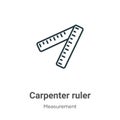 Carpenter ruler outline vector icon. Thin line black carpenter ruler icon, flat vector simple element illustration from editable