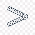 Carpenter Ruler vector icon isolated on transparent background,