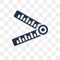 Carpenter Ruler vector icon isolated on transparent background,