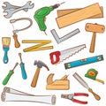 Carpenter's Tools Collection Royalty Free Stock Photo