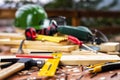 Carpenter`s work tools. Carpentry Royalty Free Stock Photo