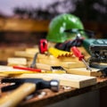 Carpenter`s work tools. Carpentry. Royalty Free Stock Photo