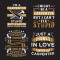 Carpenter Saying Quote Set, 100 vector, best for print