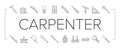 Carpenter Tool And Accessory Icons Set Vector .