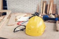 Carpenter Tool and Table Workspace in Shop House, Furniture Equipment Tools for Timber Craftsman. Carpentry Occupation and Skill