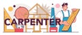 Carpenter typographic header. Wooden furniture maker or designer. Royalty Free Stock Photo