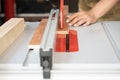 Carpenter use push sticks or push blocks on table saw , push sticks control wood , Keeps hands and fingers safe from the blade,