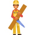 Carpenter vector carpentry man worker flat icon