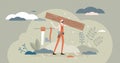 Carpenter vector illustration. Wood occupation flat tiny persons concept.