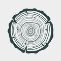 Carpenter wood rings timber lumber logger logo Royalty Free Stock Photo