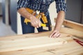 Carpenter at work Royalty Free Stock Photo