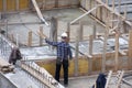 Carpenter at work on construction site