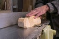 Carpenter work, jointing of wood Royalty Free Stock Photo