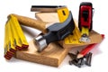 Carpenter work tools. Carpentry Royalty Free Stock Photo