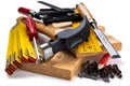 Carpenter work tools. Carpentry Royalty Free Stock Photo