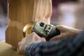 Carpenter work with wooden Royalty Free Stock Photo