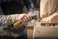 Carpenter work with wooden Royalty Free Stock Photo