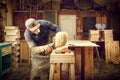 Carpenter work with wooden Royalty Free Stock Photo