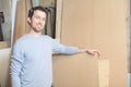 A carpenter working hard at the workshop Royalty Free Stock Photo