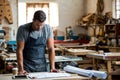 Carpenter working on his craft Royalty Free Stock Photo