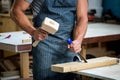 Carpenter working on his craft Royalty Free Stock Photo