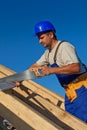 Carpenter working on the roof