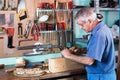 Carpenter working with wood Royalty Free Stock Photo