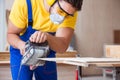 The carpenter working in the workshop Royalty Free Stock Photo