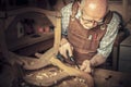 Carpenter in workshop