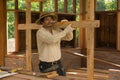 Carpenters are planning to build a home