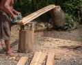 Carpenters are using spokes have to decorate the woodwork