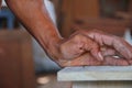 Carpenters work on woodworking machinery in carpentry shops